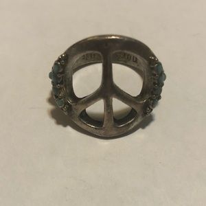 Lucky brand peace sign ring